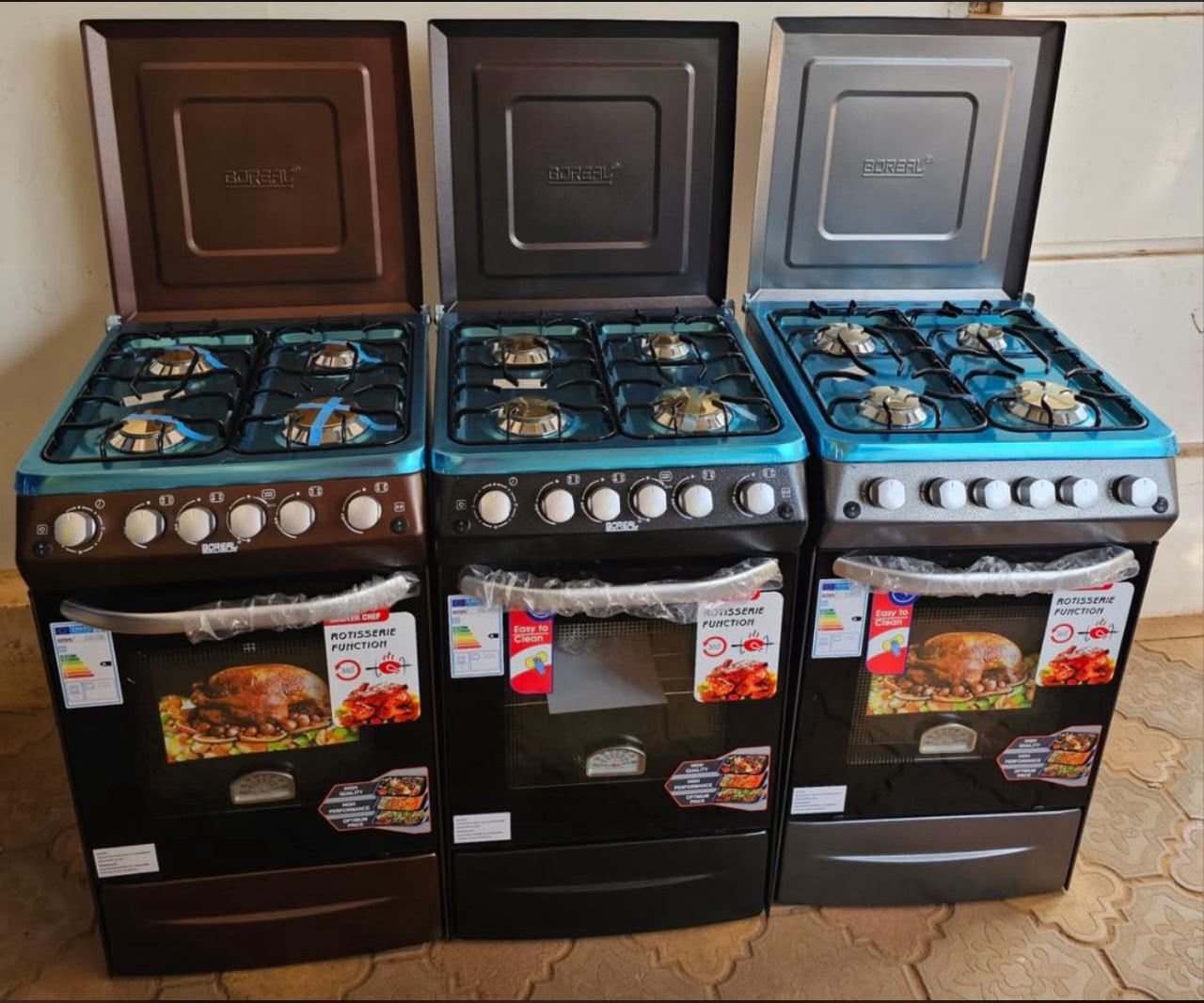 🔥 Cuisinière Boreal 4 feux avec four 🍳 (3 couleurs)