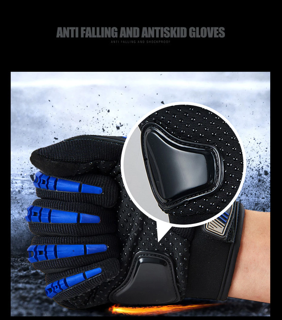 Gants Moto Cross Intégraux - Protection Maximale - Doigts Complets