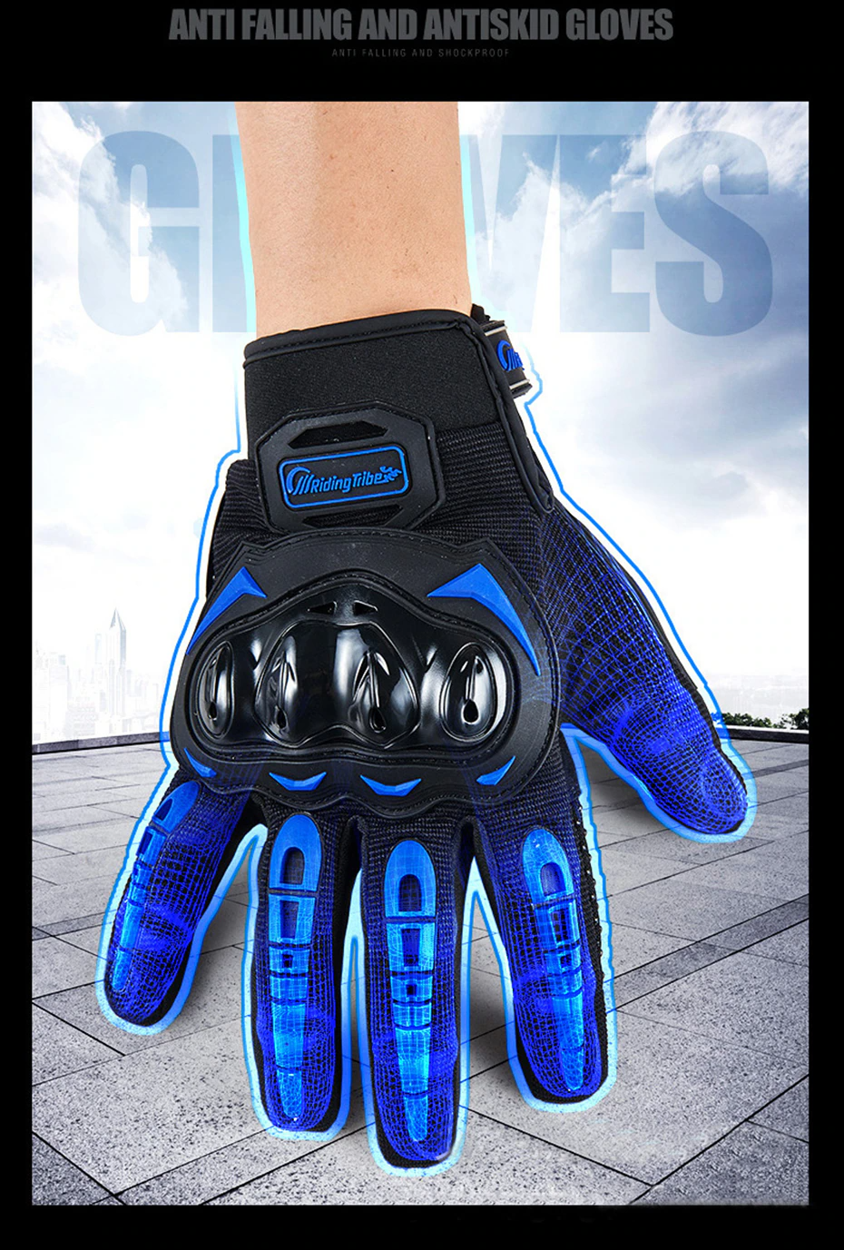 Gants Moto Cross Intégraux - Protection Maximale - Doigts Complets