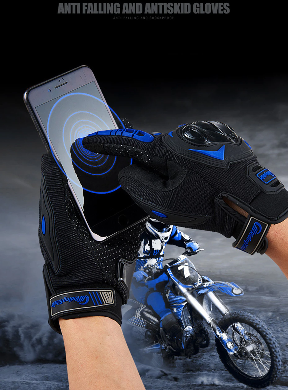 Gants Moto Cross Intégraux - Protection Maximale - Doigts Complets