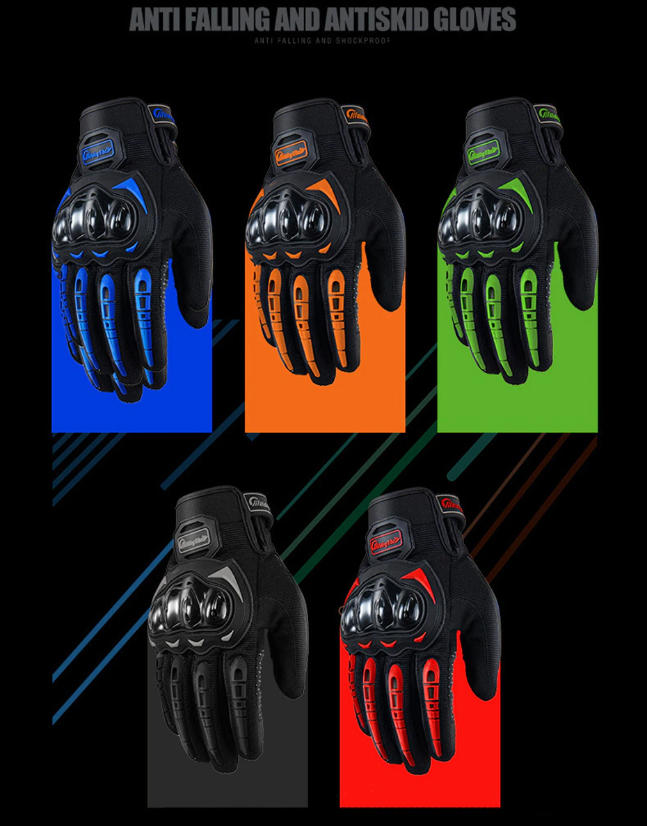 Gants Moto Cross Intégraux - Protection Maximale - Doigts Complets
