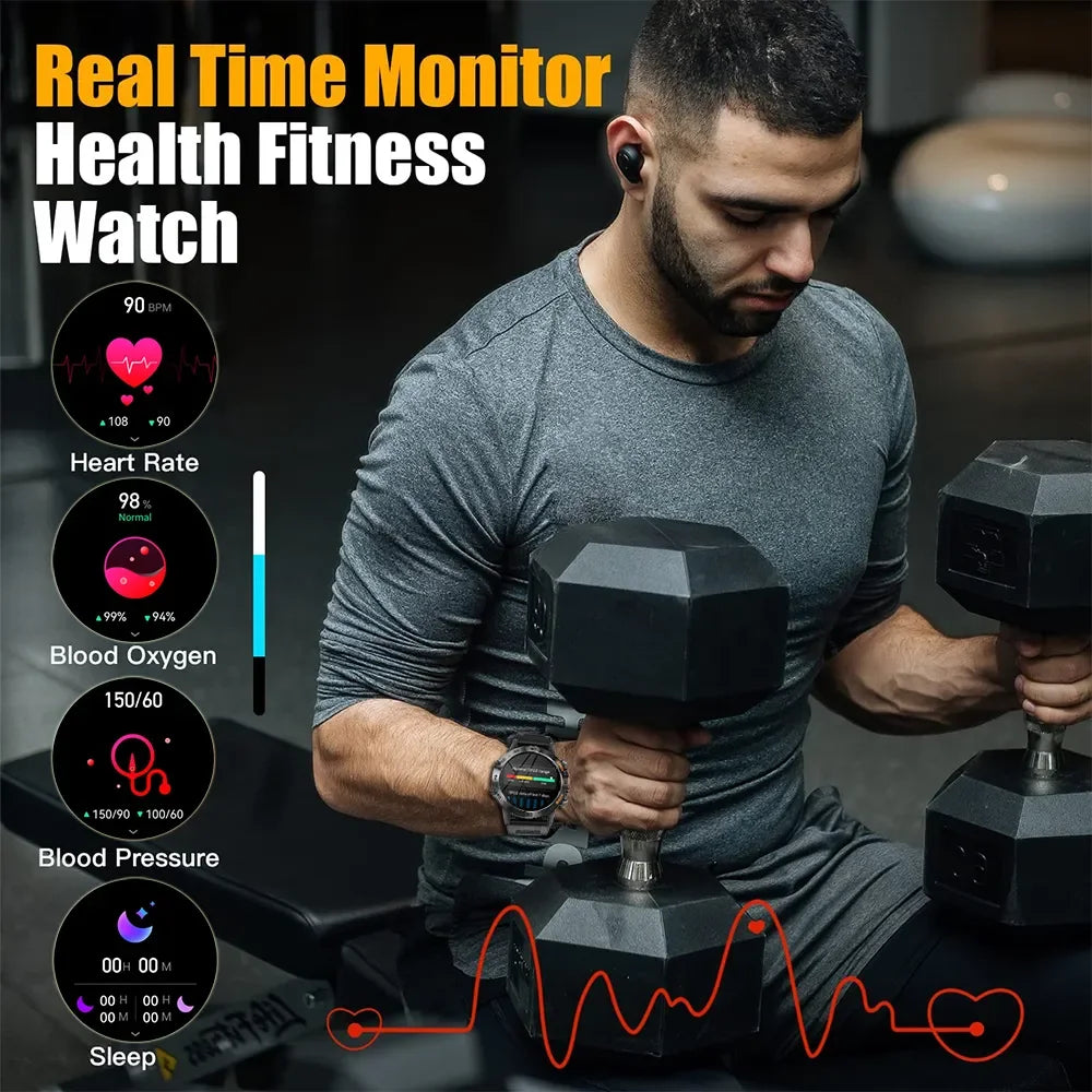MEVADEN Steel 1.39 Bluetooth Call Smart Watch Men Sports Fitness