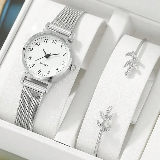 Women Fashion Watch Casual Bracelet Watches Set Ladies Simple Dial