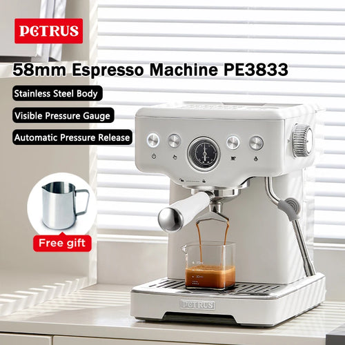 Petrus Espresso Coffee Machine Stainless Steel Coffee Maker With 58MM