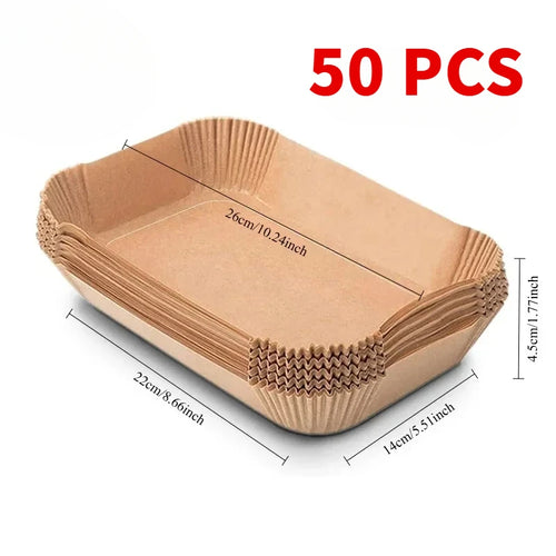 Papier Friteuse à Air Jetable - Anti-Adhésif - 100 Feuilles Perforées