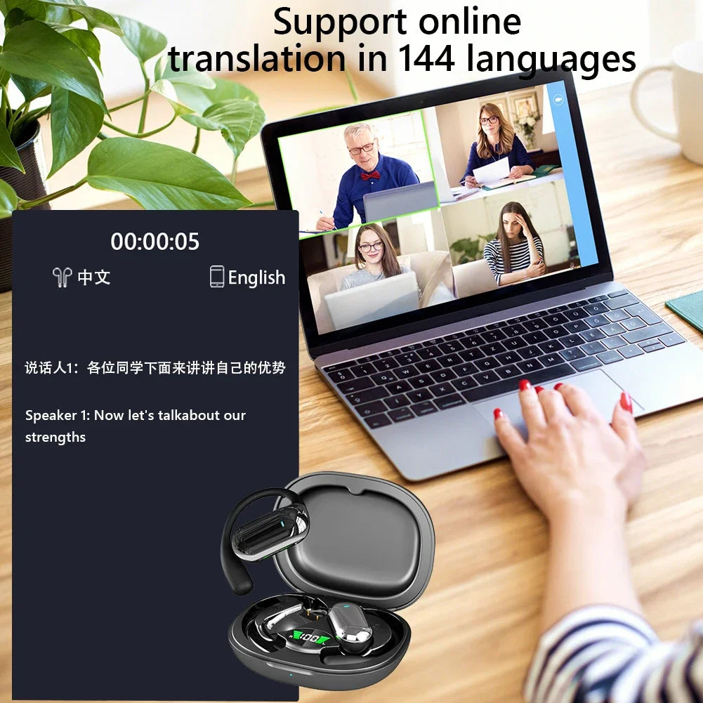 AI Translator Earbuds Real-Time Voice Translator 144 Languages Instant