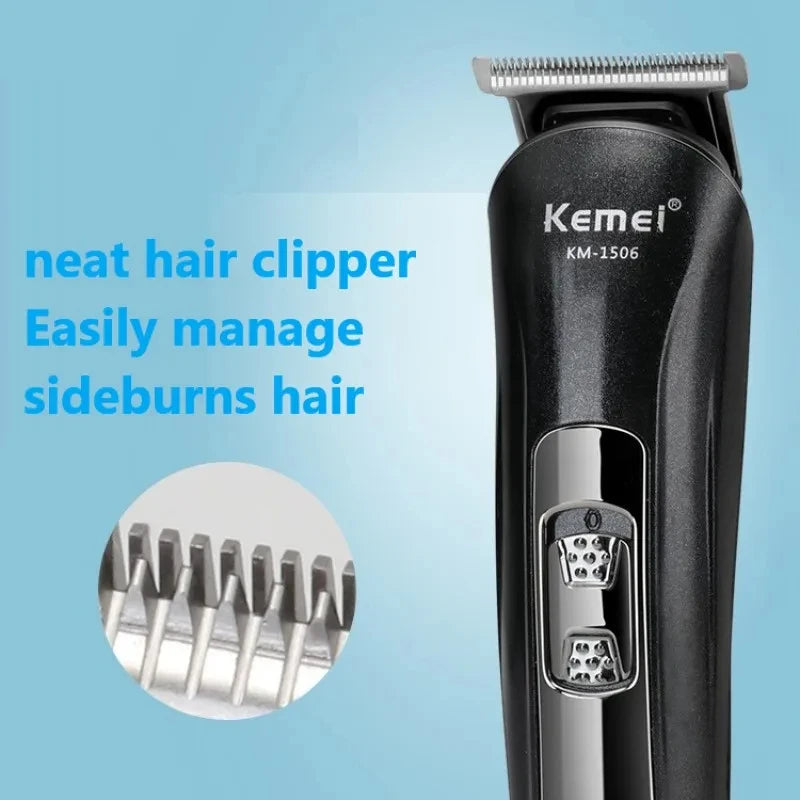 Rasoir Électrique 3-en-1 Kemei - USB Rechargeable - Barbe/Cheveux/Nez