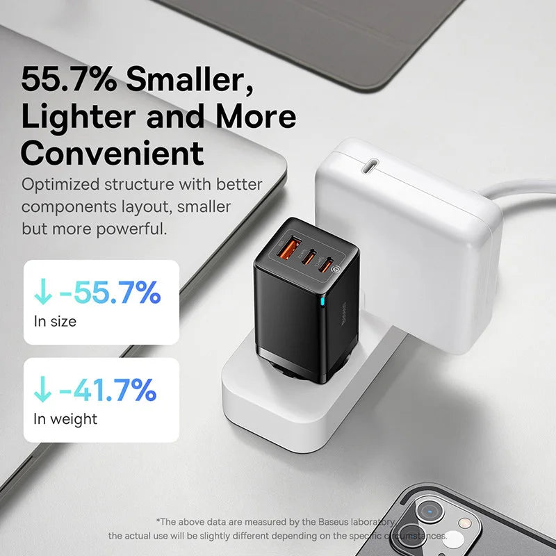 Baseus 65W GaN Charger Quick Charge Type C PD QC Charger USB Charger