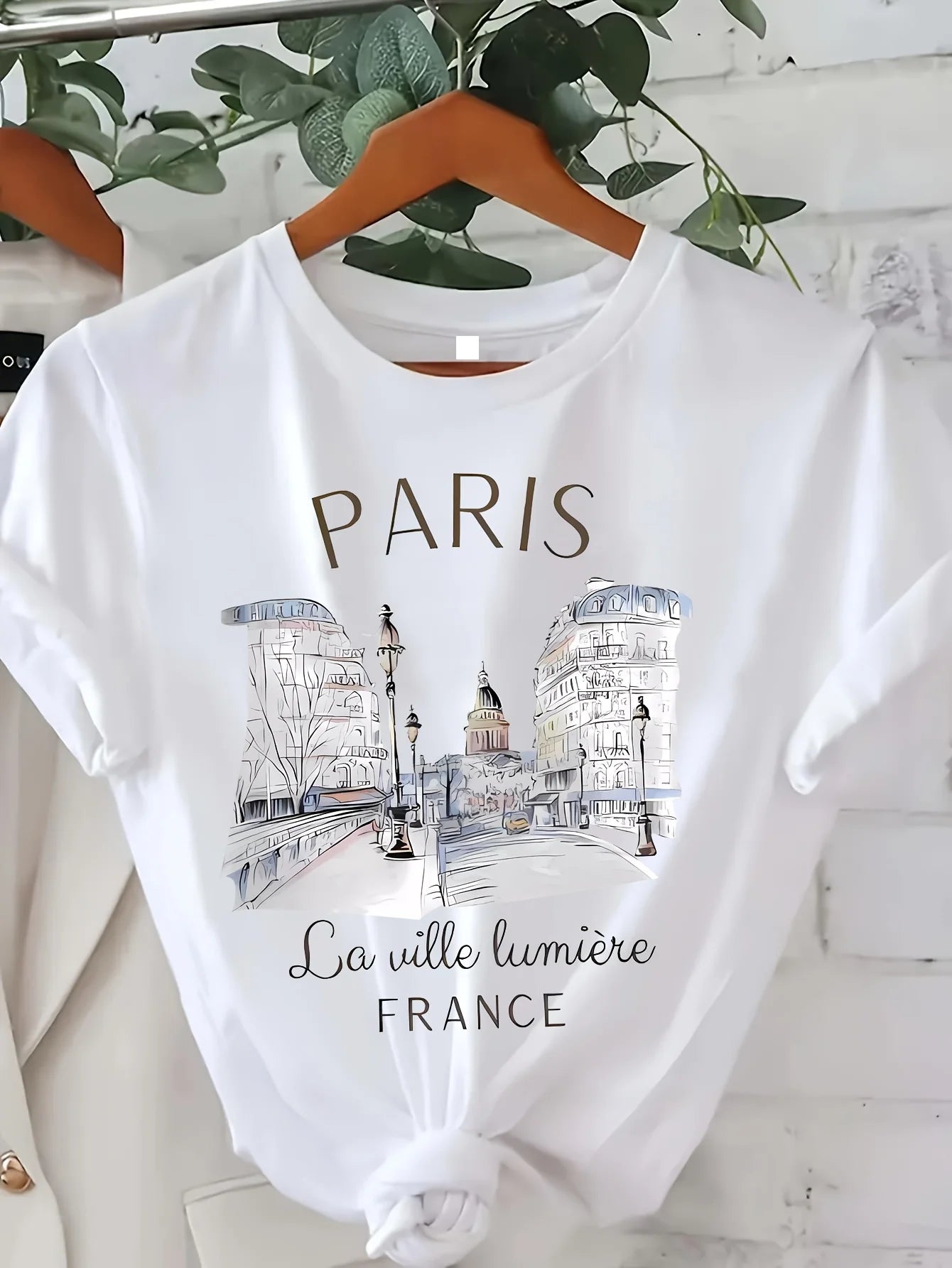 T-Shirt Femme Paris Print - Manches Courtes - Style Casual Été