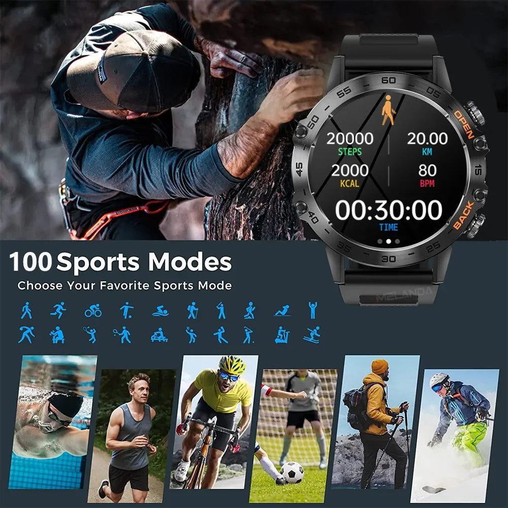 MEVADEN Steel 1.39 Bluetooth Call Smart Watch Men Sports Fitness