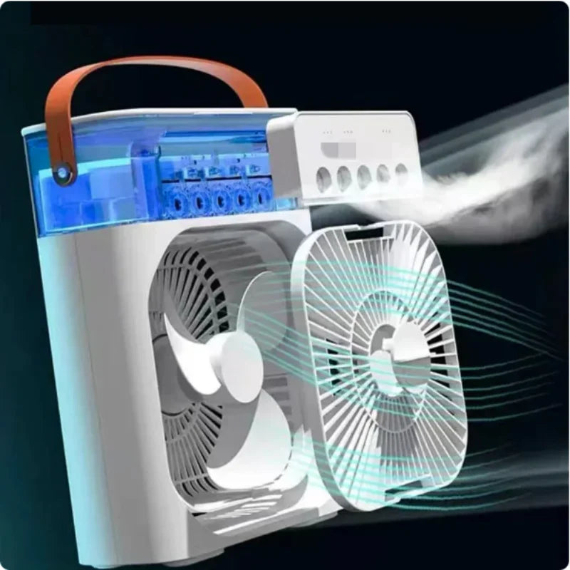 Mini Climatiseur 3-en-1 - Ventilateur/Humidificateur/LED - USB Portable