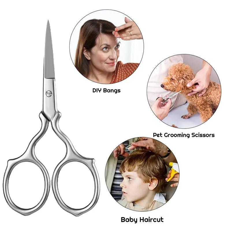 Stainless Steel Eyebrow and Eyelash Scissors for Women