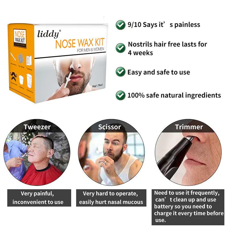 Nose Wax Kit for Safe Hair Removal and Grooming Tools