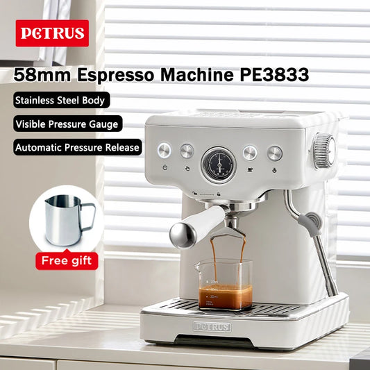 Petrus Espresso Coffee Machine Stainless Steel Coffee Maker With 58MM