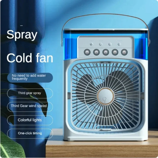 Mini Climatiseur 3-en-1 - Ventilateur/Humidificateur/LED - USB Portable