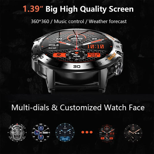 MEVADEN Steel 1.39 Bluetooth Call Smart Watch Men Sports Fitness