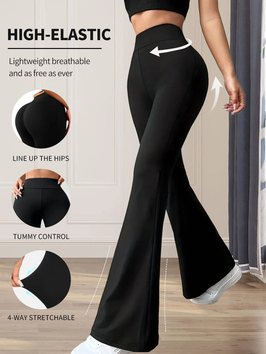 Pantalon Évasé Femme Taille Haute - Printemps Été - Coupe Ajustée Élégante