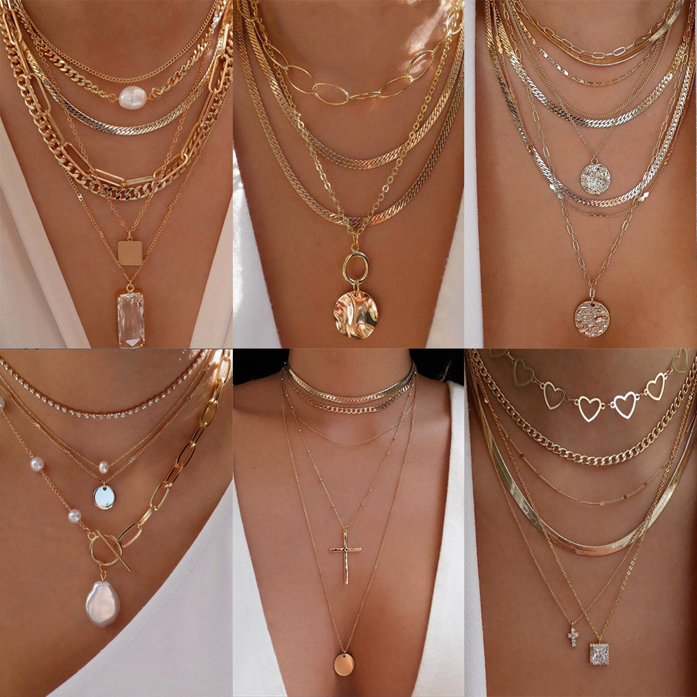 Bls-miracle Bohemia Gold Multiple Styles Necklace For Women Trendy