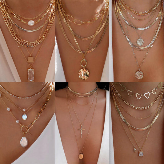 Bls-miracle Bohemia Gold Multiple Styles Necklace For Women Trendy