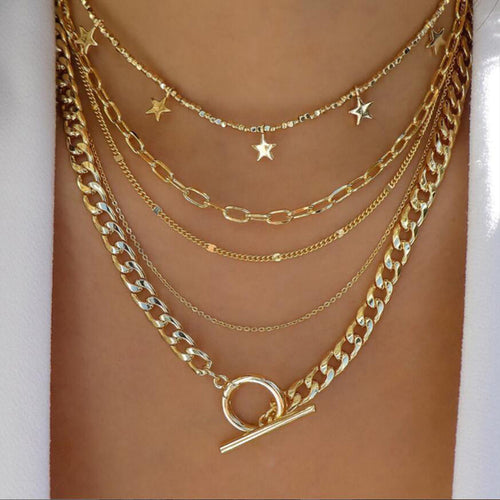 Bls-miracle Bohemia Gold Multiple Styles Necklace For Women Trendy