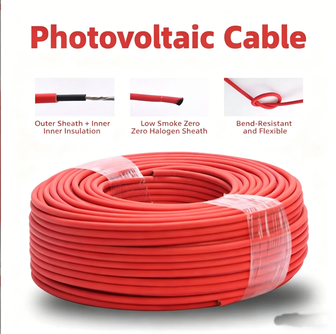 ⚡ Câble Photovoltaïque PV 4mm² — Rouge & Noir, Certifié TÜV & CE