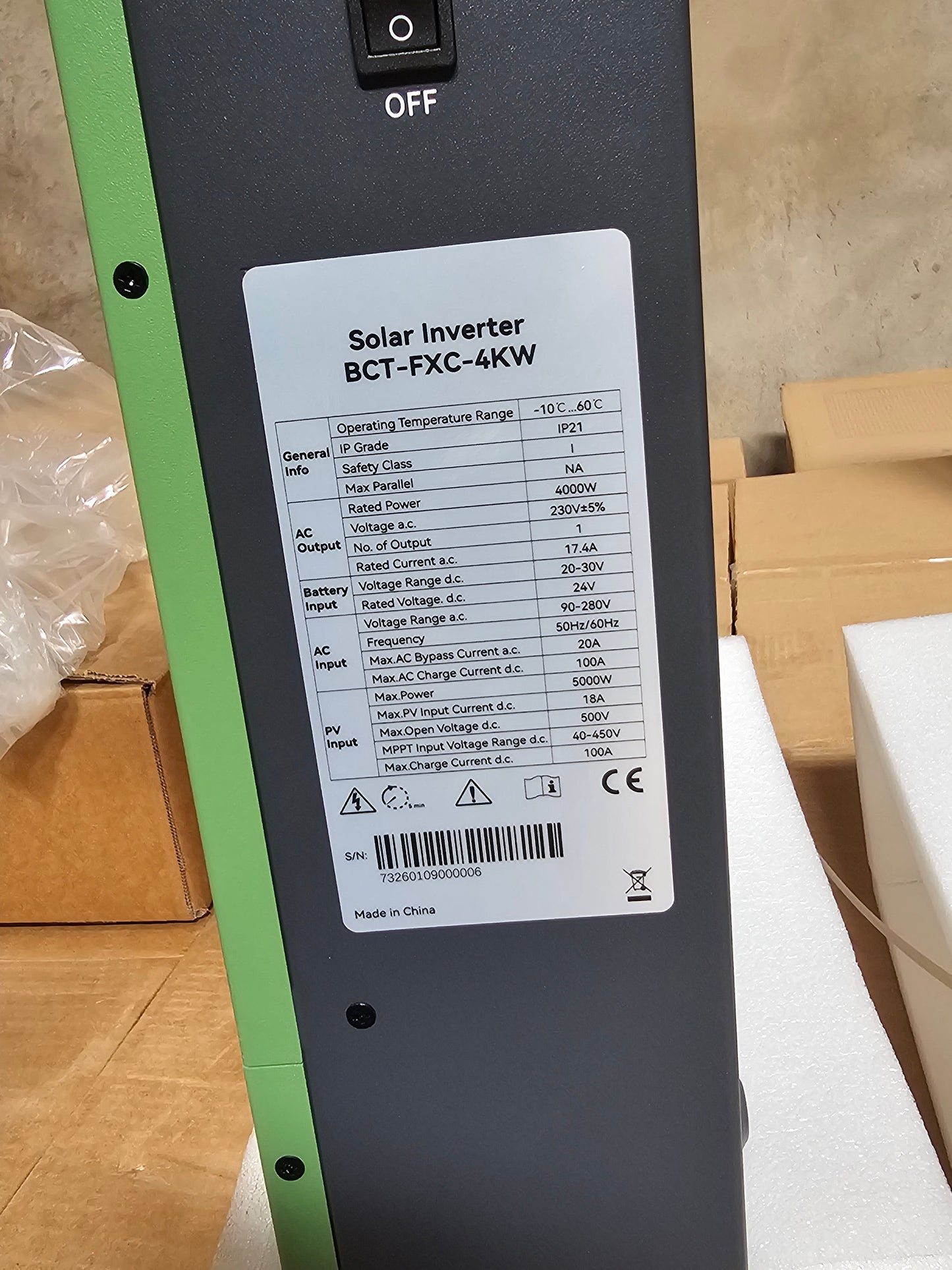 ⚡ Onduleur Solaire Blue Carbon 4kW — Off-Grid Monophasé avec MPPT