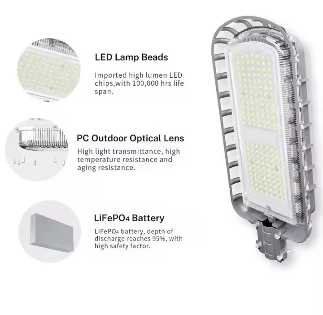 💡 Lampe Solaire de Rue BC7-OLK 1.0 — Panneau Séparé & Batterie LiFePO4