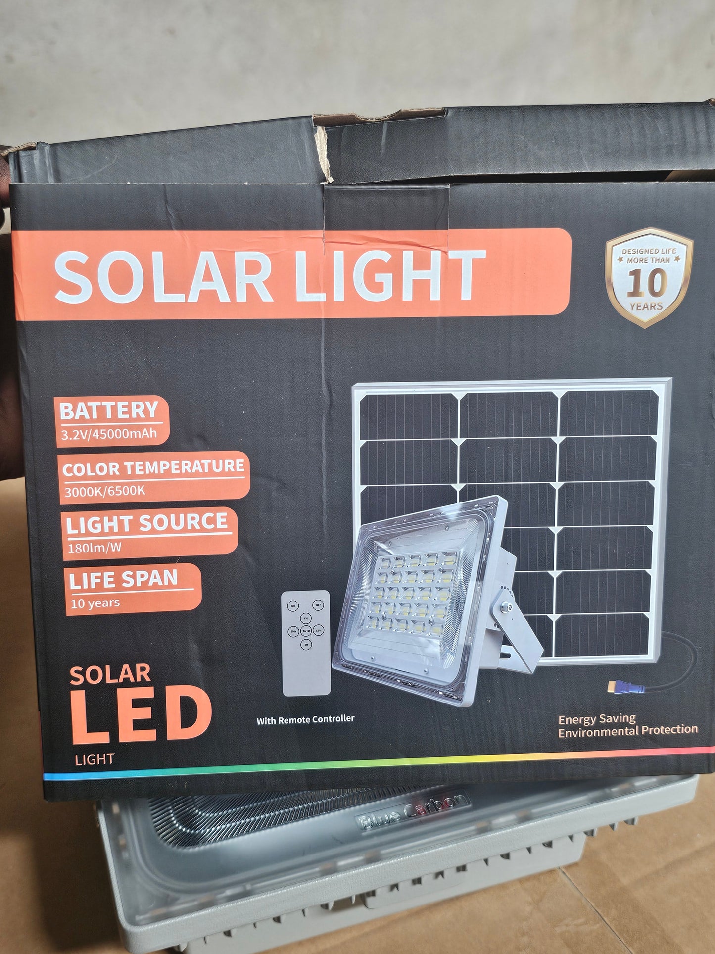 💡 Projecteur Solaire LED BC7-WW 4.0 — Blue Carbon avec Télécommande